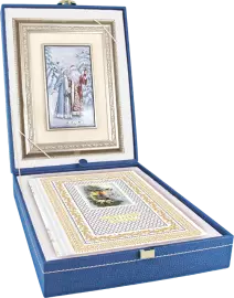 Gift set "New Year's stories" with a book and a panel, white